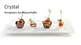  Presentation with food white - Slide deck consisting of delicious buffet food on white background and a white colored foreground