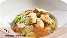  Presentation with bird eggs - Amazing slide deck having delicious caesar with chicken fillet closeup north american cuisine restaurant dish healthy food tasty appetizer isolated on white background traditional salad with bird meat tomatoes and eggs backdrop and a gold colored foreground