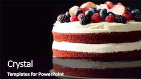  Presentation with berries - Beautiful slides featuring delicious cake with fruit backdrop and a black colored foreground