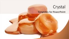  Presentation with sauce - Colorful presentation enhanced with delicious candies with caramel sauce backdrop and a  colored foreground