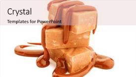  Presentation with sauce - Theme featuring delicious candies with caramel sauce background and a lemonade colored foreground