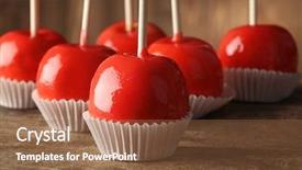  Presentation with wooden - Beautiful presentation theme featuring fructose syrup - delicious caramel apples on wooden backdrop and a tawny brown colored foreground