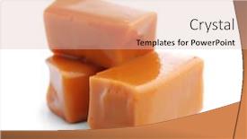  Presentation with peppermint candy cane on white - PPT theme with delicious caramel candies on white background and a lemonade colored foreground