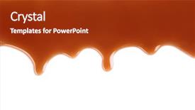  Presentation with sauce - Cool new PPT theme with delicious caramel sauce on white backdrop and a tawny brown colored foreground