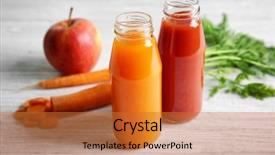  Presentation with juices - Beautiful PPT layouts featuring delicious carrot and tomato juices backdrop and a red colored foreground