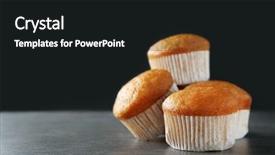  Presentation with muffins - Slides having delicious carrot muffins on dark background and a black colored foreground