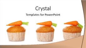  Presentation with muffin - Cool new presentation theme with delicious carrot muffins on white backdrop and a white colored foreground