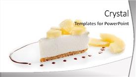  Presentation with cheesecake - Beautiful theme featuring delicious cheesecake slice with pineapples backdrop and a white colored foreground