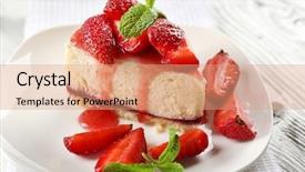  Presentation with cheesecake - Presentation design enhanced with delicious cheesecake with berries background and a coral colored foreground