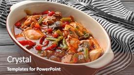  Presentation with baking - Slide set featuring delicious chicken cacciatore in baking background and a tawny brown colored foreground