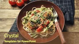  Presentation with feed chicken - Beautiful slides featuring delicious chicken marsala with spaghetti backdrop and a  colored foreground