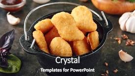  Presentation with protein - PPT theme featuring delicious chicken nuggets in metal background and a black colored foreground