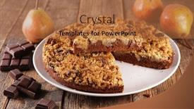  Presentation with pear - Amazing slide set having delicious-chocolate-and-pear-crumble backdrop and a coral colored foreground