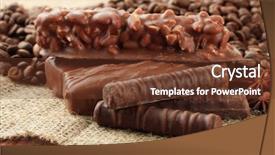  Presentation with coffee chocolate - Amazing presentation theme having delicious chocolate bars with coffee beans close up backdrop and a tawny brown colored foreground