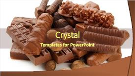  Presentation with chocolate nuts - Colorful presentation theme enhanced with delicious chocolate bars with nuts backdrop and a tawny brown colored foreground