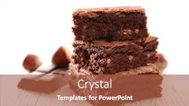  Presentation with chocolate - Amazing slide set having delicious-chocolate-brownie-with-hazelnut backdrop and a red colored foreground