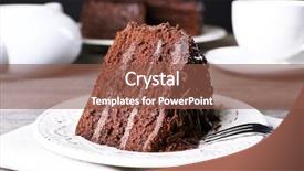  Presentation with white plate - Presentation design consisting of delicious chocolate cake in white background and a tawny brown colored foreground