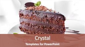  Presentation with cake - Beautiful slides featuring delicious chocolate cake on plate backdrop and a red colored foreground