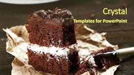  Presentation with chocolate - PPT layouts consisting of delicious chocolate cake on table background and a tawny brown colored foreground