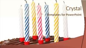  Presentation with white candles - Slides featuring delicious chocolate cake with candles isolated on white background background and a cream colored foreground