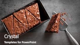  Presentation with nut - PPT layouts enhanced with delicious chocolate cake with nut background and a tawny brown colored foreground