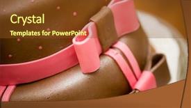  Presentation with pink wedding - Presentation theme with delicious chocolate cake with pink background and a tawny brown colored foreground
