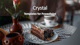  Presentation with cup cake - Theme enhanced with delicious chocolate cake background and a  colored foreground