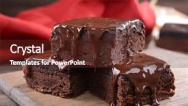  Presentation with chocolate - Slide set having delicious chocolate cakes on table background and a tawny brown colored foreground