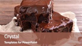  Presentation with chocolate - Colorful presentation theme enhanced with delicious chocolate cakes on table backdrop and a red colored foreground