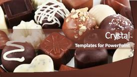  Presentation with chocolate - Presentation enhanced with delicious chocolate candies close-up background and a tawny brown colored foreground