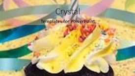  Presentation with sprinkles - Slide set enhanced with delicious-chocolate-cupcake background and a blonde colored foreground