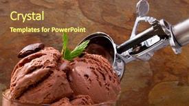  Presentation with chocolate ice cream - Slide deck with delicious chocolate ice cream background and a tawny brown colored foreground