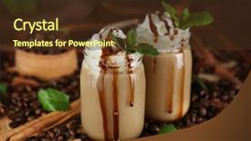  Presentation with chocolate dessert - Presentation theme with delicious chocolate milk dessert background and a tawny brown colored foreground