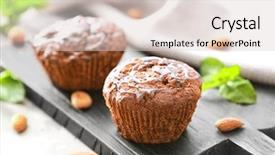  Presentation with wooden board for oktoberfest - Slides featuring delicious chocolate muffins with caramel background and a lemonade colored foreground