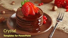  Presentation with chocolate strawberry - Amazing slide set having delicious chocolate pancakes with strawberry backdrop and a tawny brown colored foreground
