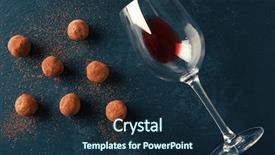  Presentation with chocolate wine - Slides enhanced with delicious chocolate truffles and wine background and a navy blue colored foreground