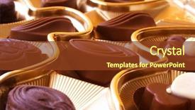  Presentation with gold - Presentation theme featuring delicious chocolates on gold close background and a tawny brown colored foreground