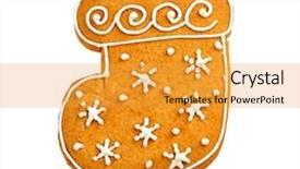  Presentation with white christmas - Colorful PPT theme enhanced with delicious christmas cookie on white backdrop and a gold colored foreground