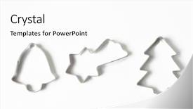  Presentation with cookie run - Slides enhanced with delicious christmas cookies - cookie cutters on white background background and a white colored foreground