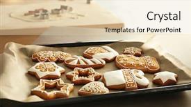  Presentation with delicious christmas cookies - Audience pleasing PPT layouts consisting of delicious christmas cookies on baking backdrop and a lemonade colored foreground
