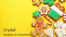  Presentation with delicious christmas cookies - Slide deck featuring delicious christmas cookies on yellow background and a yellow colored foreground