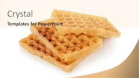  Presentation with waffles - Presentation theme having delicious cinnamon waffles isolated on white background and a blonde colored foreground