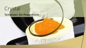  Presentation with fruits - Presentation design enhanced with delicious-colorful-cakes-with-fruits background and a soft green colored foreground