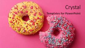  Presentation with donuts - Colorful slide deck enhanced with delicious colorful donuts on color backdrop and a  colored foreground