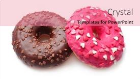  Presentation with donuts - Slides featuring delicious colorful donuts on white background background and a coral colored foreground