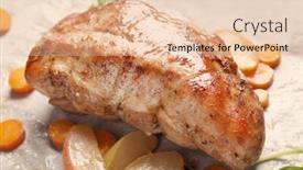  Presentation with turkey - Cool new slides with delicious cooked turkey fillet and vegetables on parchment closeup backdrop and a lemonade colored foreground