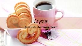  Presentation with tea break cookies - Slides enhanced with delicious cookies - coffee time background and a coral colored foreground