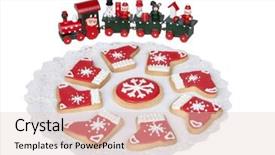  Presentation with delicious christmas cookies - PPT theme with delicious cookies with christmas shapes isolated on white background background and a lemonade colored foreground