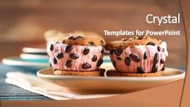  Presentation with of chocolate chips cookies - Audience pleasing presentation theme consisting of delicious cookies with ice cream backdrop and a tawny brown colored foreground