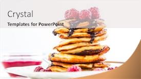  Presentation with cheese - Presentation theme with delicious-cottage-cheese-pancakes background and a light gray colored foreground